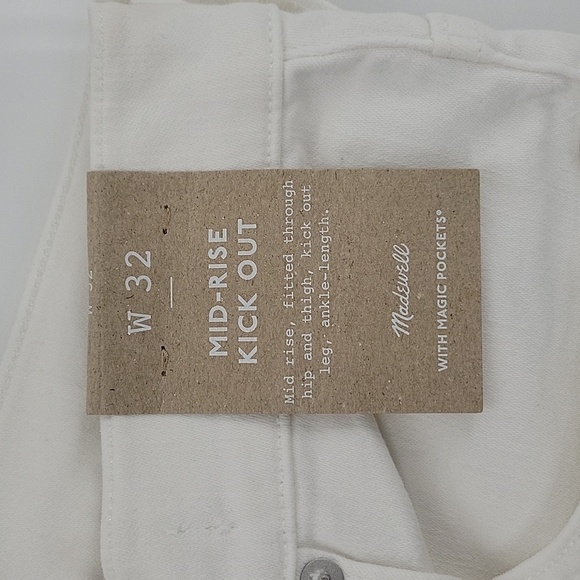 Madewell Kick Out Crop Jeans in Pure White size 32 NWT NI961 - Picture 8 of 13